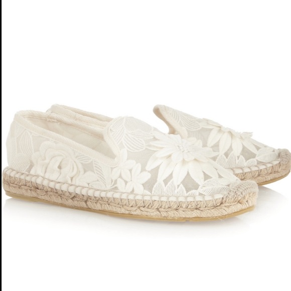Tory Burch Darian Guipure Lace Espadrilles sz 7.5 - Picture 4 of 16